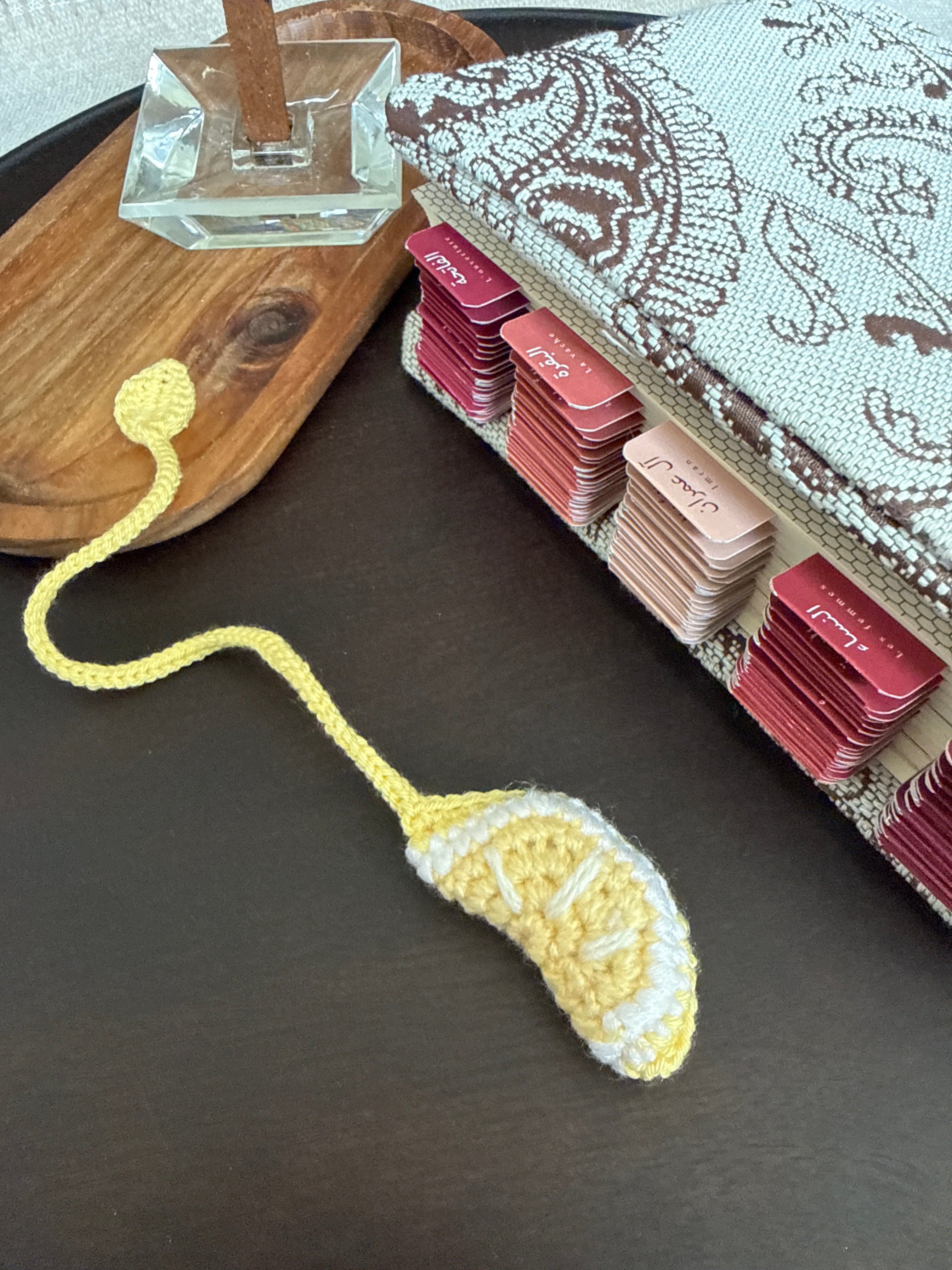 Ne perds plus ta page – Marque-page citron artisanal fait main pour Coran et livres
