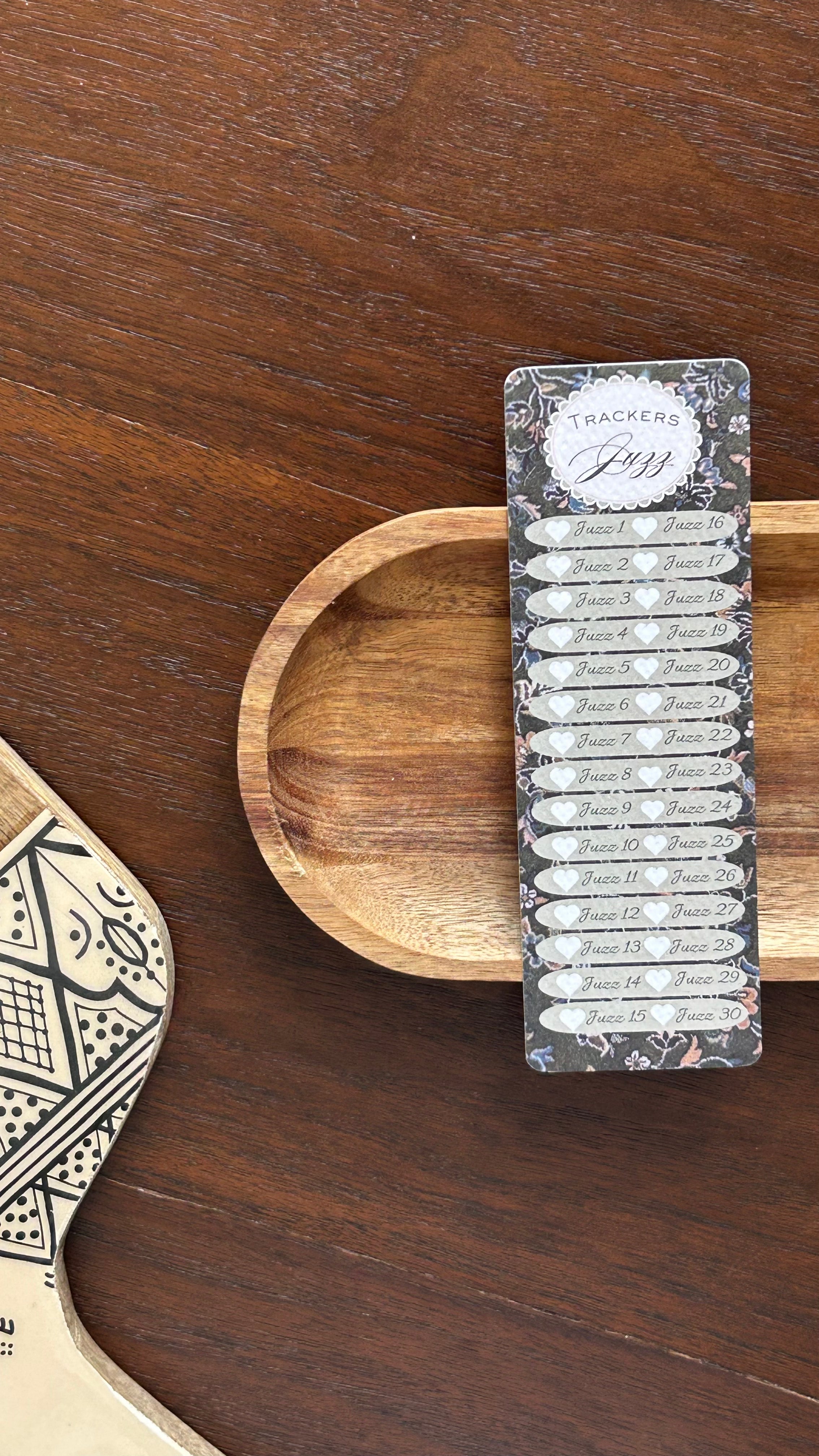 Marque-page Coran – Liste des 30 Juzz | Accessoire Lecture Mushaf