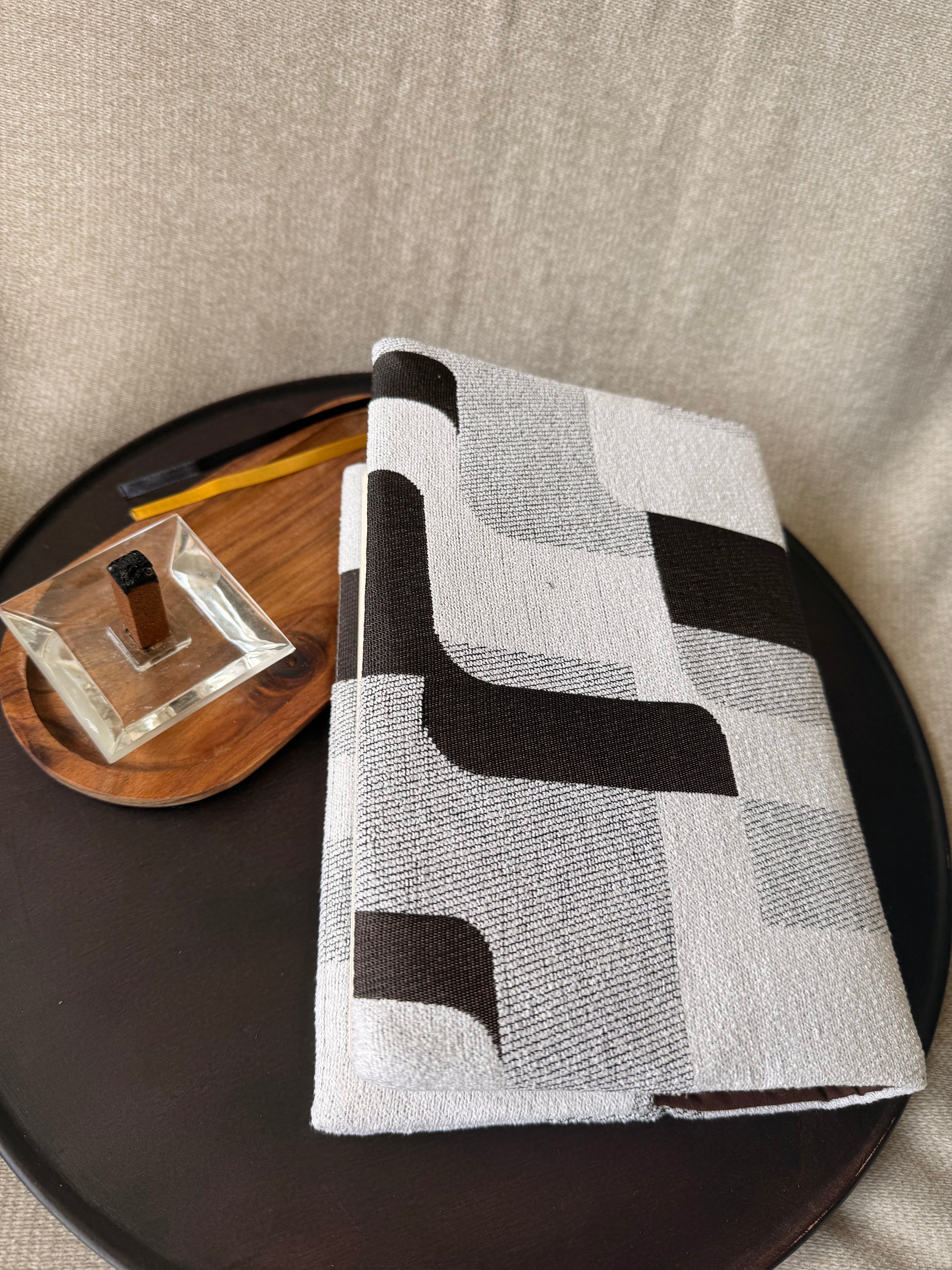 Protège Coran Réversible Beige & Marron – Taille Tawbah français arabe