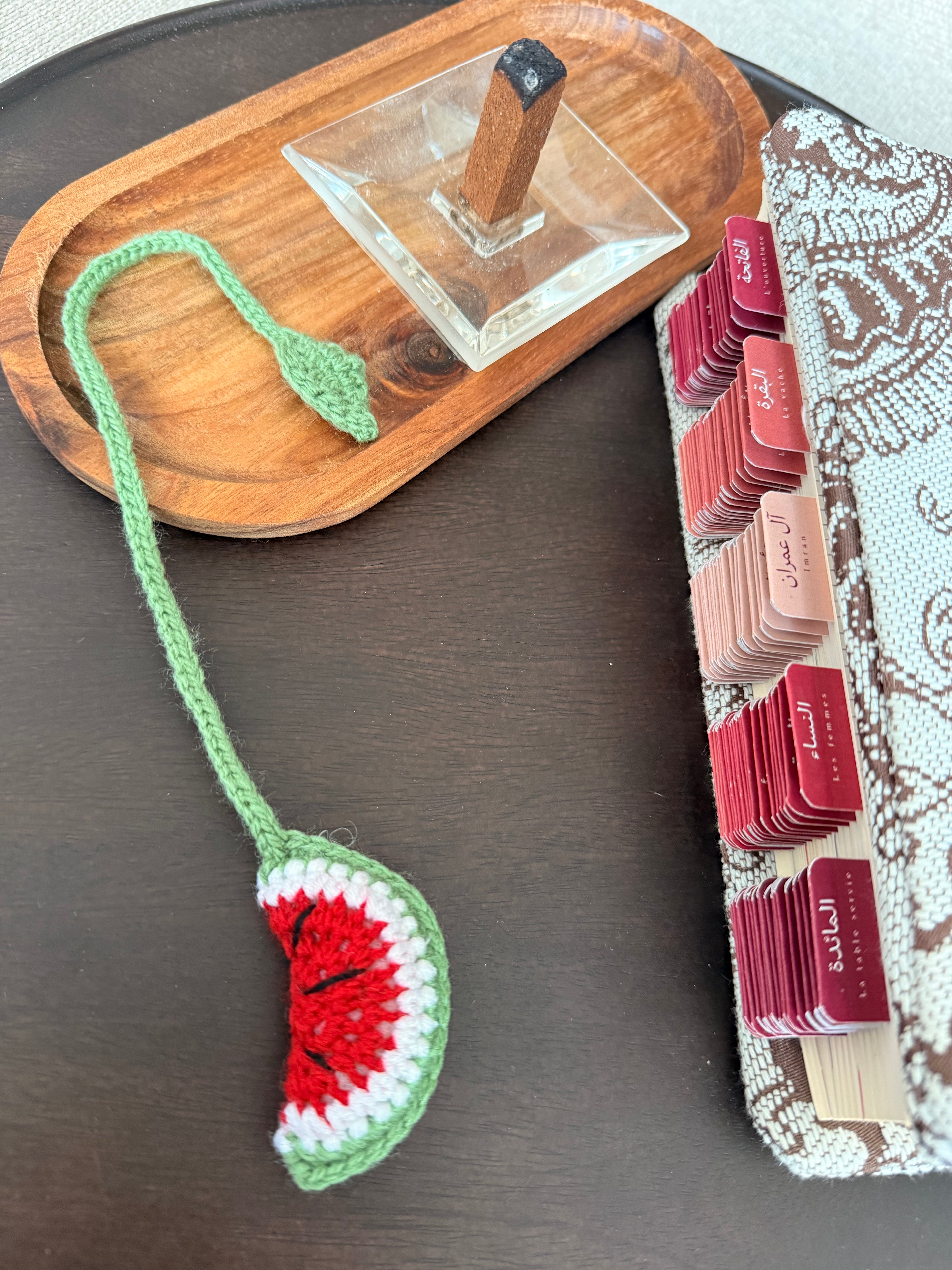 Marque-page crochet pastèque fait main