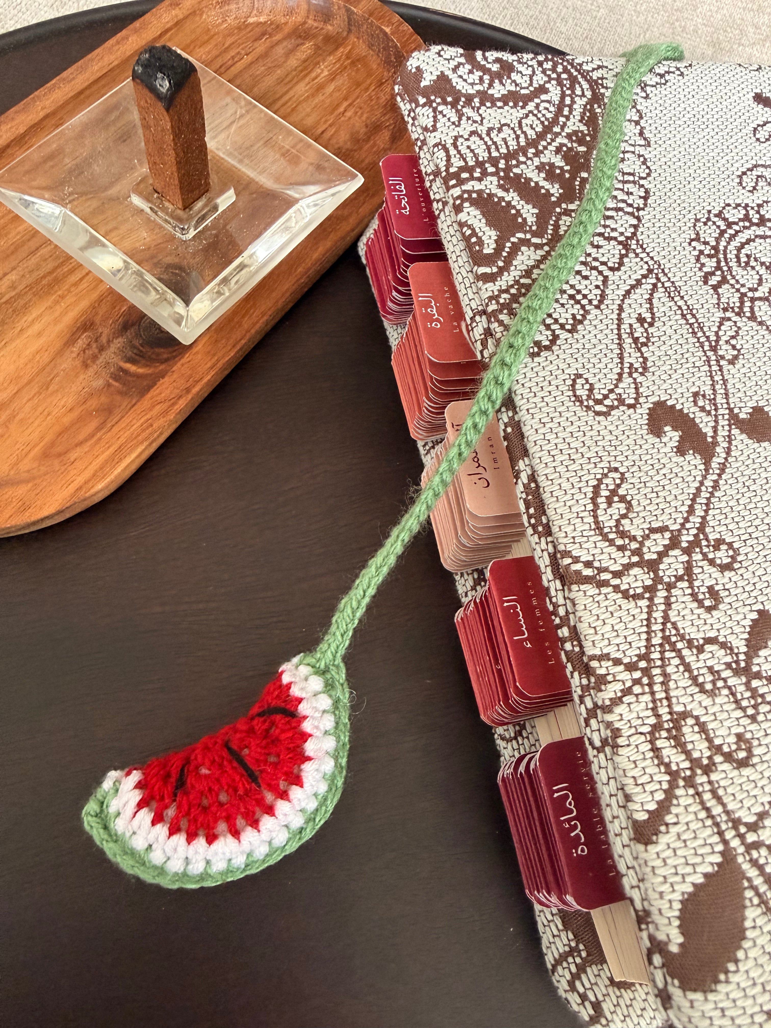 Marque-page crochet pastèque fait main